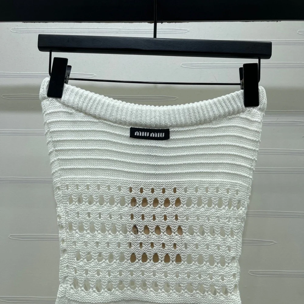 Miu Miu Ivory Crochet Strapless Dress - Picture 4 of 9